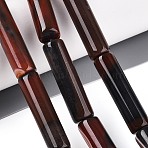 Dyed Natural Agate Beads Strands, Tube, Dark Red, 29~31x8mm, Hole: 1mm, about 13pcs/strand, 15.16~15.35''(38.5~39cm)(G-T144-30A-02)