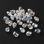 Electroplate Glass Beads, Skull, Clear, 10x8x7.5mm, Hole: 1mm(EGLA-D301-001A)