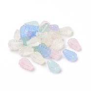 Transparent Frosted Acrylic Beads, AB Color Plated, Teardrop, Mixed Color, 17x12x6mm, Hole: 1.8mm, 755pcs/500g(OACR-P013-35M)