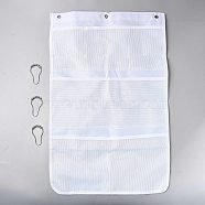 Oxford Cloth and Polyester Mesh Shower Organizer, 6 Pockets Hanging Storage Bags, White, 67x43x0.3cm(FIND-WH20019-92)