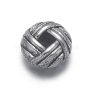 Tibetan Style Alloy Beads, Lead Free & Cadmium Free, Rondelle, Antique Silver, about 6mm wide, 3.2mm thick, hole: 2mm(X-AA160)