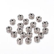 Zinc Alloy Spacer Beads, Flat Round, Cadmium Free & Nickel Free & Lead Free, Antique Silver, 6x3.2mm, Hole: 2mm(PALLOY-ZN25847-AS-FF)
