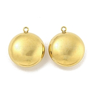 304 Stainless Steel Pendants, Flat Round Charm, Real 14K Gold Plated, 17.5x15x6.5mm, Hole: 1.2mm(STAS-P356-19G)