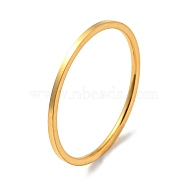 Ion Plating(IP) 304 Stainless Steel Simple Plain Band Finger Ring for Women Men, Real 18K Gold Plated, Size 10, Inner Diameter: 20mm, 1mm(RJEW-F152-05G-A)