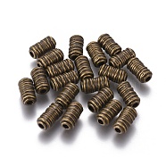 Tibetan Style Beads, Alloy Beads, Lead Free & Cadmium Free, Antique Bronze Color, Column, 6mm wide, 11mm long, hole: 2.5mm(MLF0588Y)
