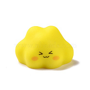 Cute Opaque Resin Cabochons, Cloud with Face Pattern, Yellow, 21x27x17mm(RESI-L037-02B)