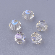 K9 Glass Beads, Faceted, Bicone, Paradise Shine, 4x4mm, Hole: 1mm(RGLA-F063-B-001PS)