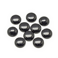 Synthetic Black Stone Cabochons, Half Round/Dome, 20x6mm(X-G-R416-20mm-46-1)