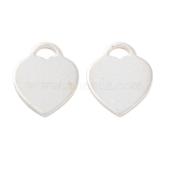 925 Sterling Silver Blank Heart Charms, Silver, 12x10x1mm, Hole: 3.5x2mm(STER-F057-03S-02)