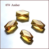 Imitation Austrian Crystal Beads, Grade AAA, Faceted, Column, Goldenrod, 8x5.5mm, Hole: 0.7~0.9mm(SWAR-F055-8x4mm-07)