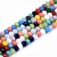 Glass Beads Strands, Faceted Rondelle, Mixed Color, 3.5x3mm, Hole: 0.8mm, about 138~142pcs/strand, 15.04i nches~15.24 inch(38.2cm~38.7cm)(GLAA-T006-11)