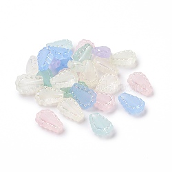 Transparent Frosted Acrylic Beads, AB Color Plated, Teardrop, Mixed Color, 17x12x6mm, Hole: 1.8mm, 755pcs/500g(OACR-P013-35M)