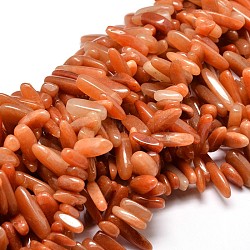 Natural Red Aventurine Chip Beads Strands, 8~30x5~12mm, Hole: 1mm, about 15.3 inch~15.7 inch(G-E271-14)