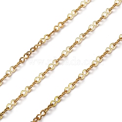 304 Stainless Steel Link Chains, Ion Plating(IP), Soldered, with Spool, Real 18K Gold Plated, 4x2x0.5mm, 10m/roll(CHS-B006-16G)