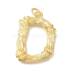 Rack Plating Brass Pendants, Glass Charms, Long-Lasting Plated, Cadmium Free & Lead Free, Real 18K Gold Plated, Letter D, 37.5x26x6.5mm, Hole: 5mm(KK-I721-01G-D)