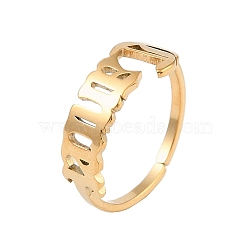 Ion Plating(IP) 304 Stainless Steel Constellation Open Cuff Ring for Women,
Real 18K Gold Plated, Cancer, 7.9mm, Inner Diameter: Adjustable(RJEW-C097-01G-08)