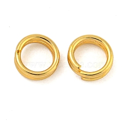 Brass Split Rings, Double Loops Jump Rings, Real 18K Gold Plated, 5x2mm, Inner Diameter: 4mm, Single Wire: 0.7mm, 210pcs/20g(KK-N254-38G)