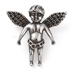 304 Stainless Steel Pendants, Angel Charm, Antique Silver, 35.5x35x12.5mm, Hole: 8x5mm(STAS-A083-22AS)