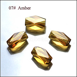 Imitation Austrian Crystal Beads, Grade AAA, Faceted, Column, Goldenrod, 8x5.5mm, Hole: 0.7~0.9mm(SWAR-F055-8x4mm-07)