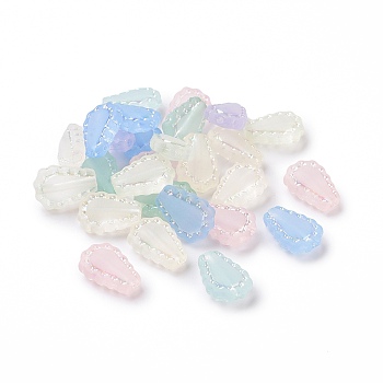 Transparent Frosted Acrylic Beads, AB Color Plated, Teardrop, Mixed Color, 17x12x6mm, Hole: 1.8mm, 755pcs/500g