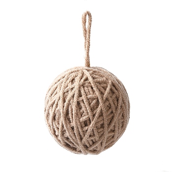 Yarn Knitted Christmas Ball Ornaments, for Xmas Wedding Party Decoration , Rosy Brown, 115~119mm