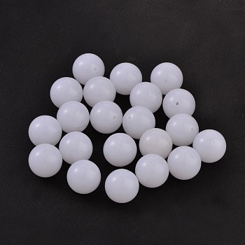 Imitation Jelly Acrylic Beads, Round, White, 20mm, Hole: 3mm, about 109pcs/500g
