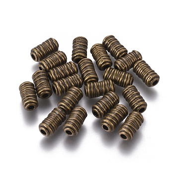 Tibetan Style Beads, Alloy Beads, Lead Free & Cadmium Free, Antique Bronze Color, Column, 6mm wide, 11mm long, hole: 2.5mm