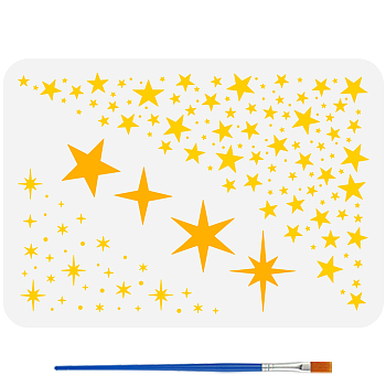 PET Hollow Out Drawing Painting Stencils, for DIY Scrapbook, Photo Album, Star, 297x210mm