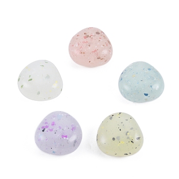 Marbled Stone Style Opaque Acrylic Beads, Nuggets, Mixed Color, 17x17.5x9.5mm, Hole: 1.5mm