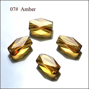 Imitation Austrian Crystal Beads, Grade AAA, Faceted, Column, Goldenrod, 8x5.5mm, Hole: 0.7~0.9mm