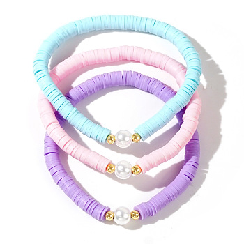 Bohemian Style Pearl-Like Soft Polymer Clay Bracelet Set for Women