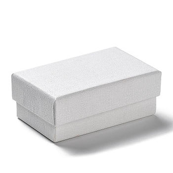Cardboard Jewelry Set Boxes, with Sponge Inside, Rectangle, White, 8.1x5.05x3.2cm
