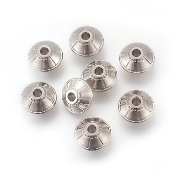 CCB Plastic Dish Beads, Platinum, 16x10mm, Hole: 4mm