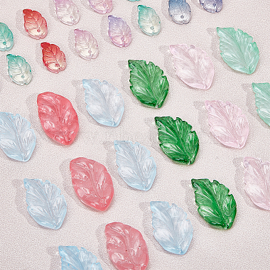 100Pcs 10 Colors Baking Painted & Spray Painted Glass Pendants(EGLA-HY0001-01)-5