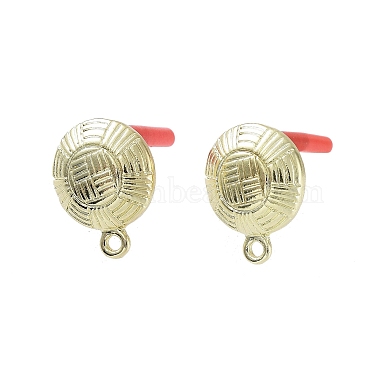 Golden Flat Round Alloy Stud Earring Findings