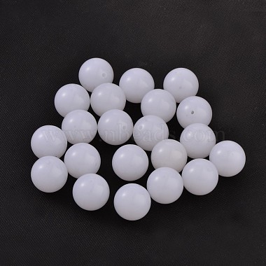 20mm White Round Acrylic Beads