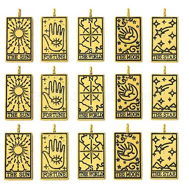 Antique Golden Mixed Shapes Alloy Pendants