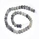 Frosted Round Natural Green Rutilated Quartz Beads Strands(G-E309-8mm-01)-2