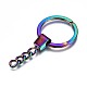 Rainbow Color Alloy Split Key Rings(PALLOY-S180-229-NR)-2
