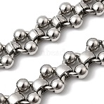 304 Stainless Steel Double Round Link Chains, Unwelded, Stainless Steel Color, 14.5x10.5x6mm(CHS-Z007-11P)
