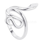 Non-Tarnish 201 Stainless Steel Snake Wrap Open Cuff Ring for Women, Stainless Steel Color, US Size 8(18.1mm)(FIND-PW0004-63P)
