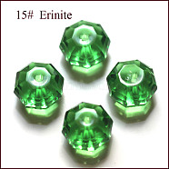 Imitation Austrian Crystal Beads, Grade AAA, Faceted, Octagon, Green, 6x4mm, Hole: 0.7~0.9mm(SWAR-F083-4x6mm-15)