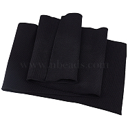Polycotton Elastic Ribbing Fabric for Cuffs, Waistbands Neckline Collar Trim, Black, 100x20~21x0.14cm(DIY-WH0021-10A)