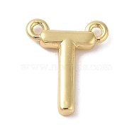 Rack Plating Brass Pendants, Long-Lasting Plated, Lead Free & Cadmium Free, Letter Charms, Real 18K Gold Plated, Letter T, 11x9x2mm, Hole: 1mm(KK-L216-003G-T)