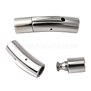 Tube 304 Stainless Steel Bayonet Clasps, Jewelry Findings, Stainless Steel Color, 28x7mm, Hole: 5mm(X-STAS-Q034-1)