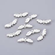 Tibetan Style Alloy Beads, Lead Free & Cadmium Free, Silver Color Plated, Wing, 22x7mm, Hole: 1mm(X-TIBEB-1331-S-LF)