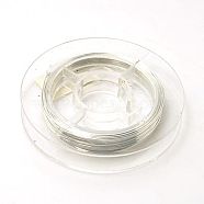 Round Copper Wire for Jewelry Making, Silver, 26 Gauge, 0.4mm, about 16.4 Feet(5m)/roll(X-CWIR-N001-0.4mm-10)