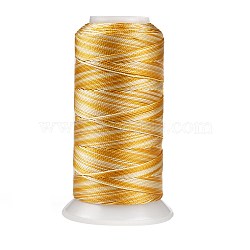 Segment Dyed Round Polyester Sewing Thread, for Hand & Machine Sewing, Tassel Embroidery, Yellow, 12-Ply, 0.8mm, about 300m/roll(OCOR-Z001-B-21)