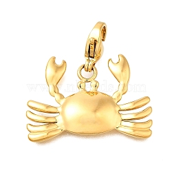 Crab 304 Stainless Steel Pendant Decorations, Ion Plating(IP), with Lobster Claw Clasp, Real 14K Gold Plated, 24mm(STAS-R159-03G)