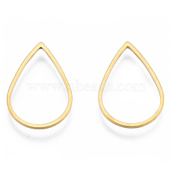 201 Stainless Steel Linking Rings, Teardrop, Golden, 21x14x1mm, Inner Diameter: 12x18.5mm(STAS-N090-T17-2)